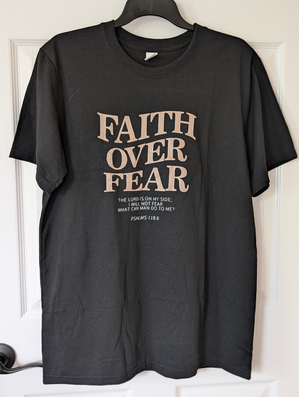 Faith Over Fear Graphic Tee - Black NWOT - Picture 3 of 5